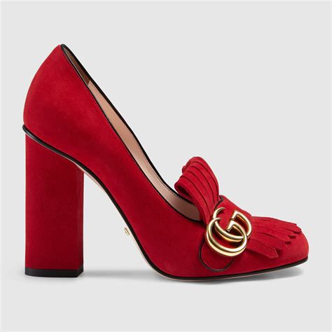 gucci fringed suede pumps|Gucci Heels for Women .